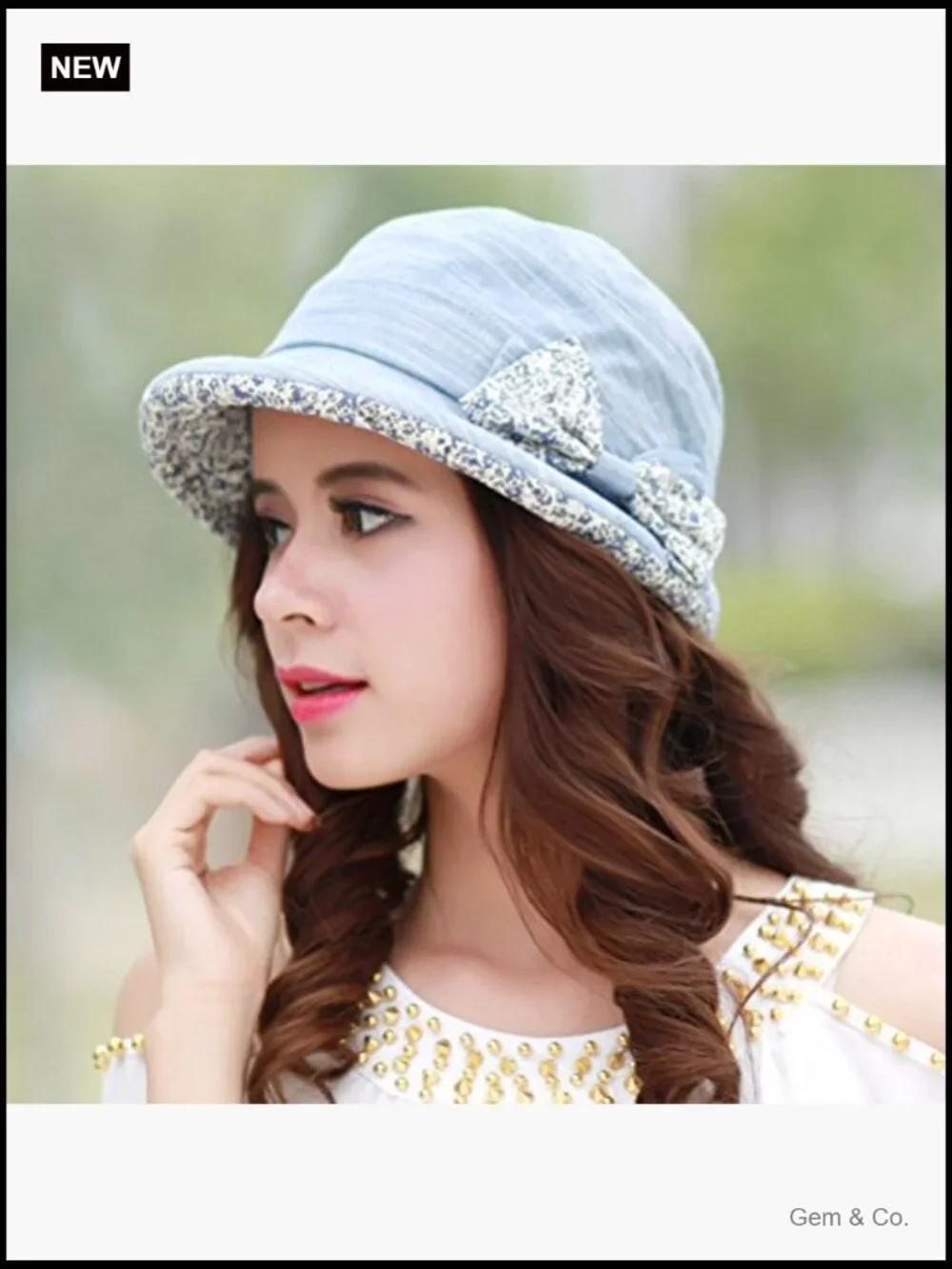 Foldable Bucket Hat with Rolled Brim and Bowknot UPF 50+ Sun Protection